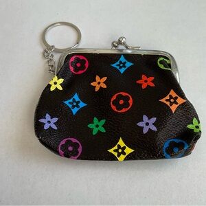Patterned Fashion Kiss Lock Coin Purse/Key Ring
